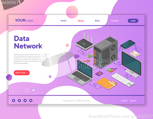 Image of Data Network Isometric Concept