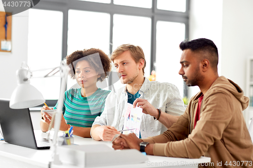 Image of creative team having video conference at office