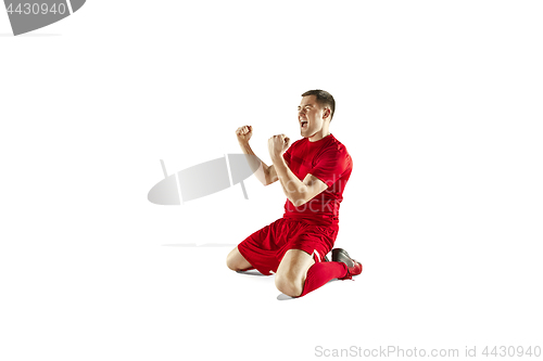 Image of Happiness football player after goal