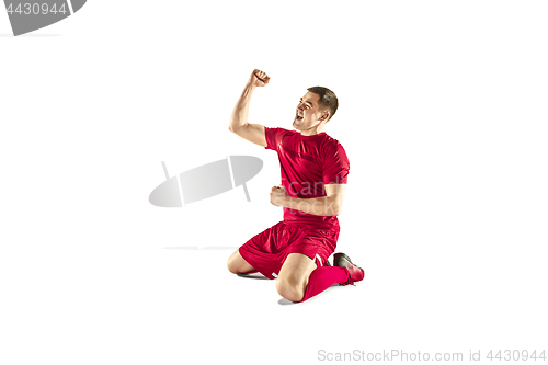 Image of Happiness football player after goal