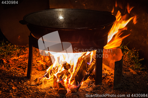 Image of Cooking over a campfire