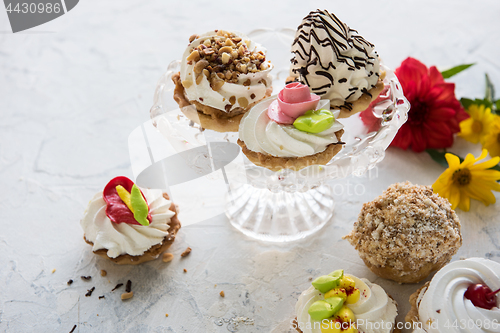 Image of Different cakes composition