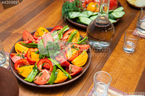 Image of Multi-colored fresh cutted vegetables