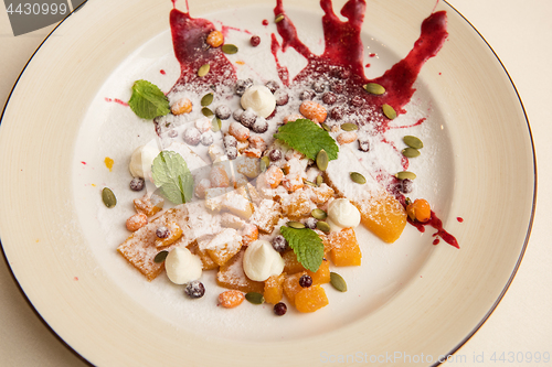 Image of Tasty dessert from pumpkin and sea-buckthorn