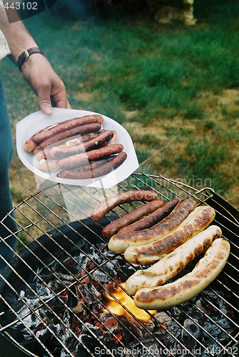 Image of grilled sausages on Barbecue