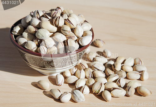 Image of Bowl of pistachio nuts