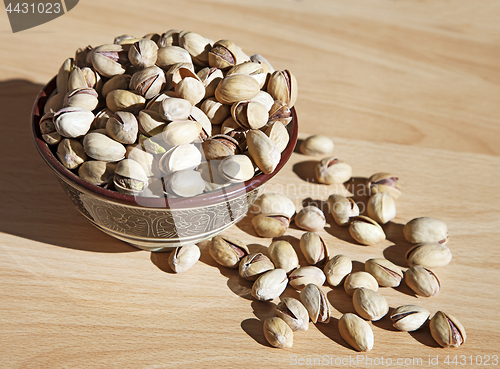 Image of Bowl of pistachio nuts