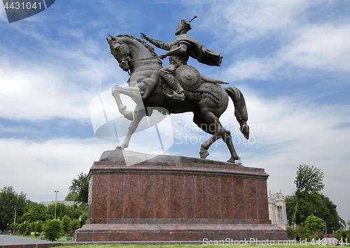 Image of Tamerlane monument in Tashkent