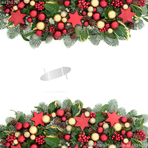 Image of Christmas Decorative Background Border 