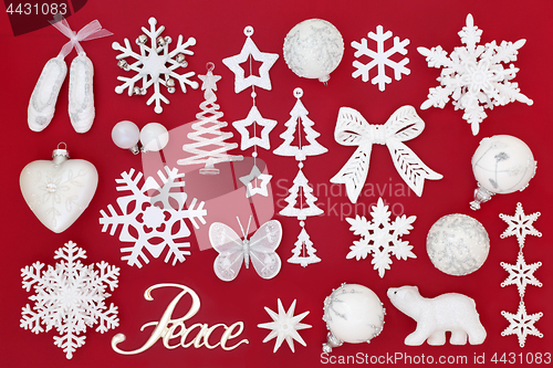 Image of Christmas Peace Sign and Decorations