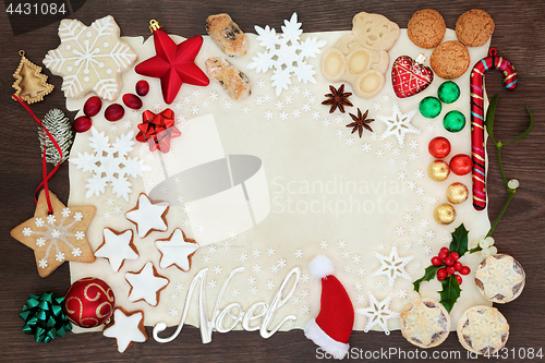 Image of Noel and Christmas Background Border