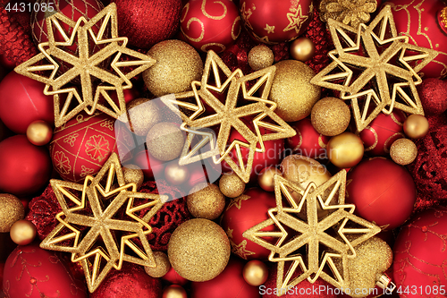 Image of Christmas Bauble and Star Decorations
