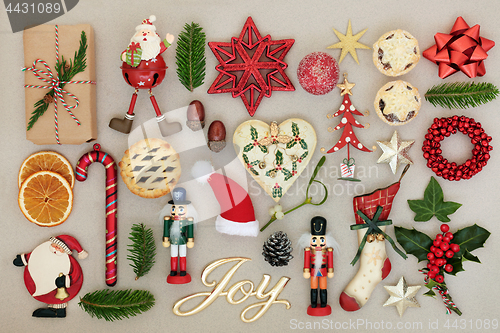 Image of Christmas Joy Sign and Decorations