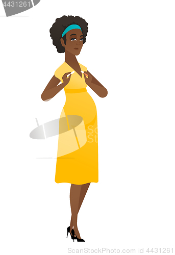 Image of Young pregnant woman breaking a cigarette.