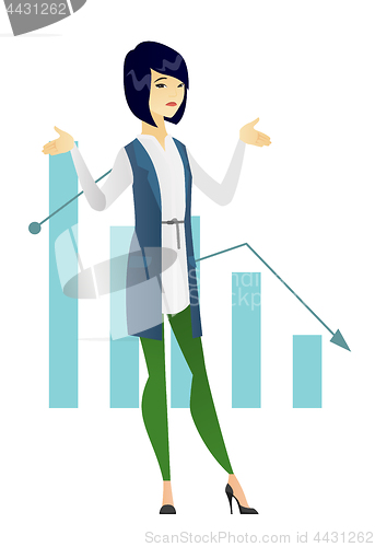 Image of Bancrupt business woman vector illustration.