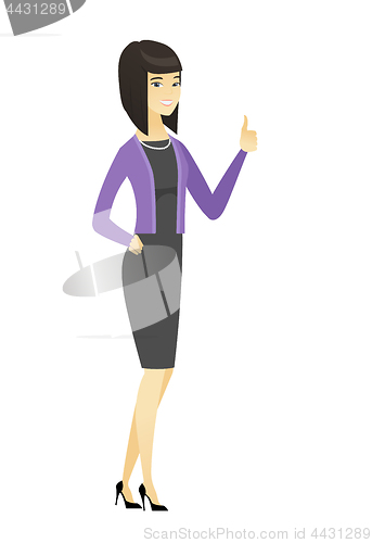 Image of Business woman giving thumb up vector illustration