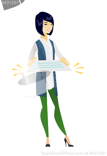 Image of Business woman holding a contract.