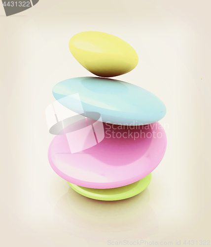 Image of Spa stones. 3D illustration. Vintage style