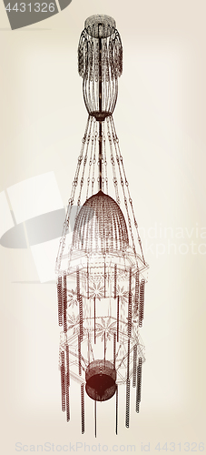 Image of Traditional arabic lamp - Arabian chandelier. 3D illustration.. 