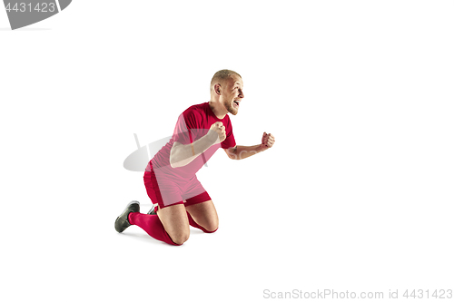 Image of Happiness football player after goal