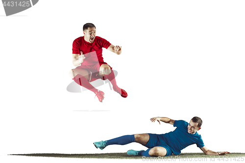 Image of Professional football soccer players isolated white background