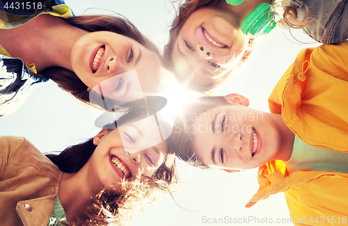 Image of group of happy teenage friends