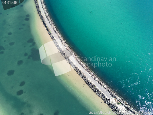 Image of Ocean abstract and stone break wall