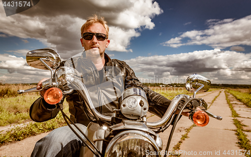 Image of Biker on a motorcycle