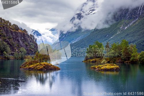 Image of lovatnet lake Beautiful Nature Norway.