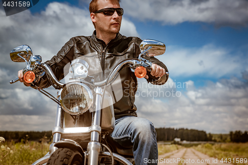 Image of Biker on a motorcycle