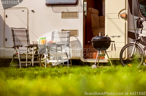 Image of Family vacation travel RV, holiday trip in motorhome, Caravan ca