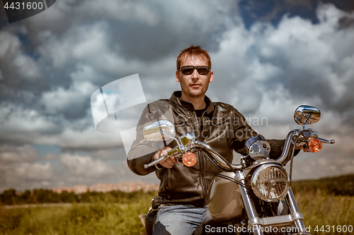 Image of Biker on a motorcycle