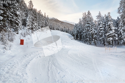 Image of Skiing slopes from the top