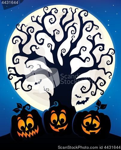 Image of Halloween tree silhouette topic 6