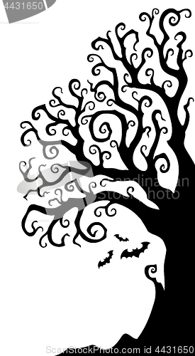 Image of Halloween tree half silhouette theme 1