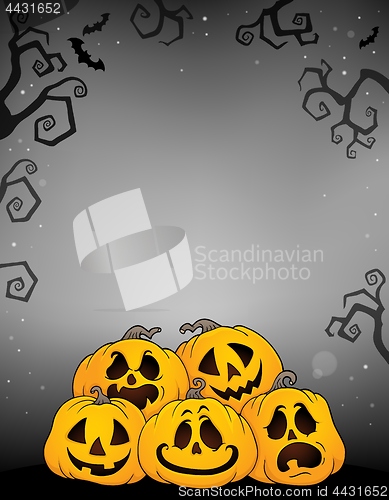 Image of Pile of Halloween pumpkins theme 2