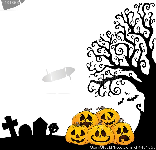 Image of Pile of Halloween pumpkins theme 7