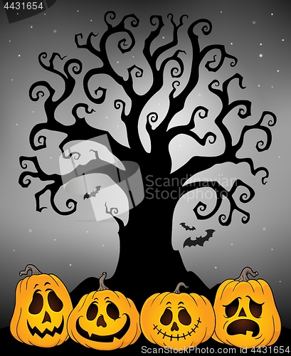 Image of Halloween tree silhouette topic 4