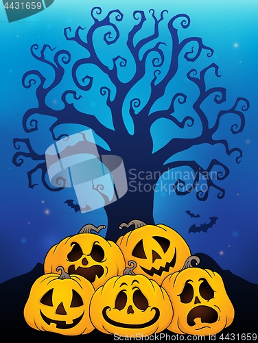 Image of Pile of Halloween pumpkins theme 6