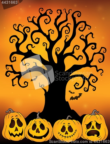 Image of Halloween tree silhouette topic 3
