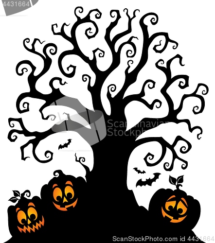 Image of Halloween tree silhouette topic 7