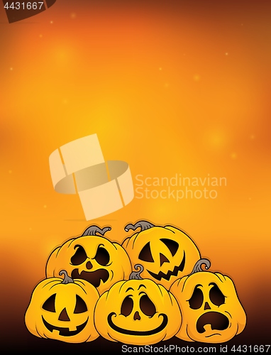 Image of Pile of Halloween pumpkins theme 4