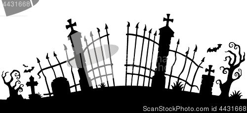 Image of Cemetery gate silhouette theme 1
