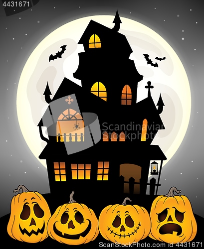 Image of Haunted house silhouette theme image 8