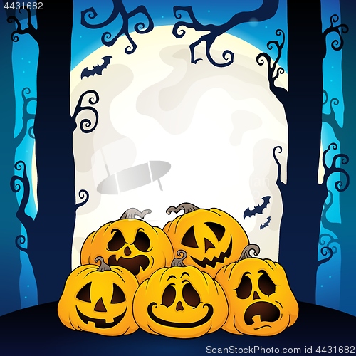 Image of Pile of Halloween pumpkins theme 3