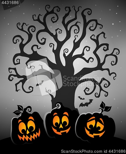 Image of Halloween tree silhouette topic 5