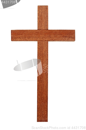 Image of Wooden cross on white