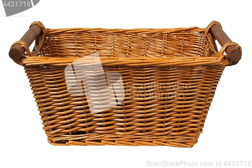 Image of Wicker basket on white