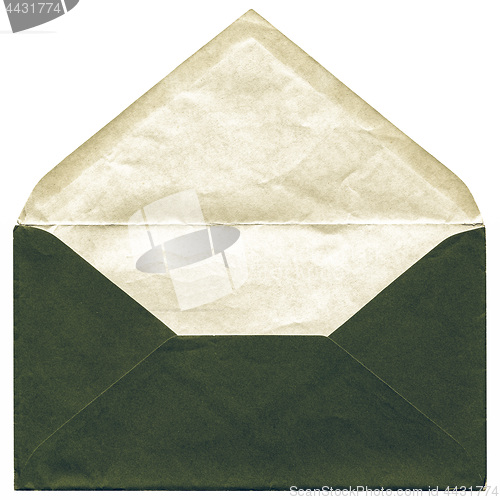 Image of Vintage looking Green envelope isolated