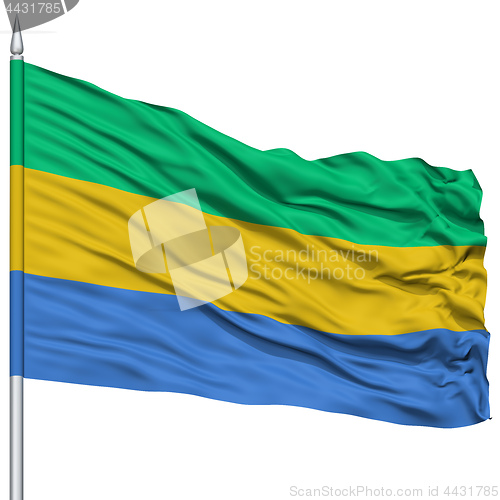 Image of Gabon Flag on Flagpole